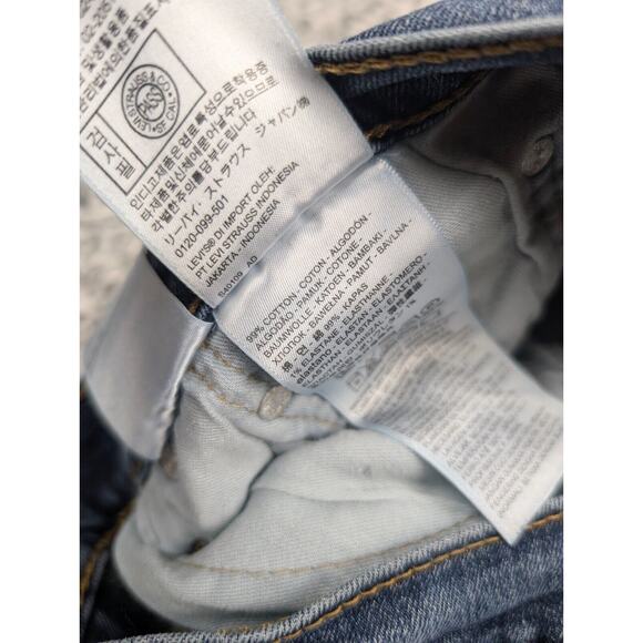 Levis 511 Jeans Mens 33X32 Blue Grunge Straight Chore Work Stretch ZIPPER BROKEN - Picture 5 of 10